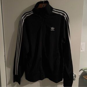 Adidas Black Track Jacket with White Stripes
